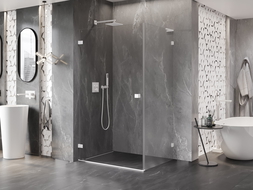 Mexen Lunar-B L Duschkabine schwenkbar links 85 x 80 cm, transparent, weiß - 832L-085-080-20-00-L