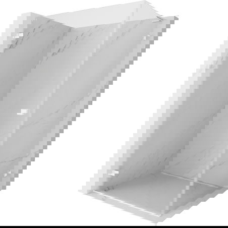 Mexen Lunar-B L lénks oppe klappbar Duschkabinn 95 x 90 cm, transparent, wäiss - 832L-095-090-20-00-L