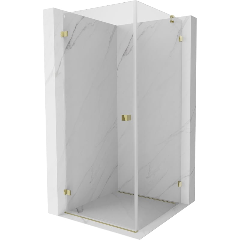 Mexen Lunar-B Duschtür schwenkbar links 70 x 70 cm, transparent, gold - 832-070-070-50-00-L