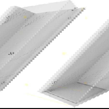 Mexen Lunar-B cabine de duche basculante esquerda 85 x 70 cm, transparente, dourada - 832-085-070-50-00-L