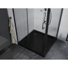 Mexen Apia cabina de ducha corredera 100 x 100 cm, transparente, negro + plato de ducha Flat, negro - 840-100-100-70-00-4070B