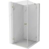 Mexen Lunar-B Duschkabine schwenkbar links 90 x 90 cm, transparent, gold - 832-090-090-50-00-L