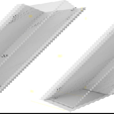 Mexen Lunar-B αριστερή αρθρωτή καμπίνα ντους 100 x 100 cm, διάφανο, χρυσό