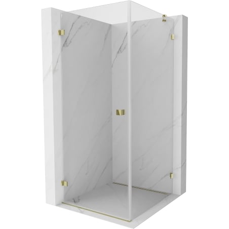 Mexen Lunar-B hinged shower cabin left 100 x 100 cm, transparent, gold - 832-100-100-50-00-L