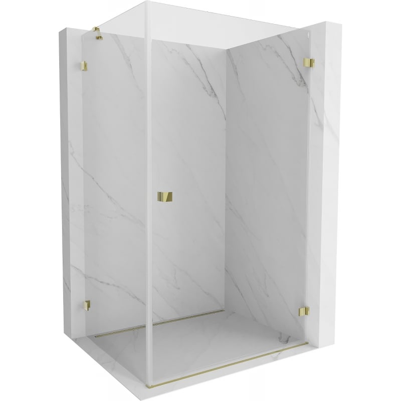 Mexen Lunar-B Duschkabine anschlagend rechts 90 x 70 cm, transparent, gold - 832-090-070-50-00-P
