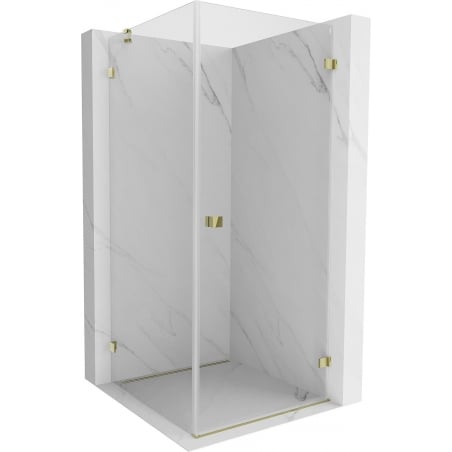 Mexen Lunar-B right-side hinged shower enclosure 80 x 80 cm, transparent, gold - 832-080-080-50-00-P