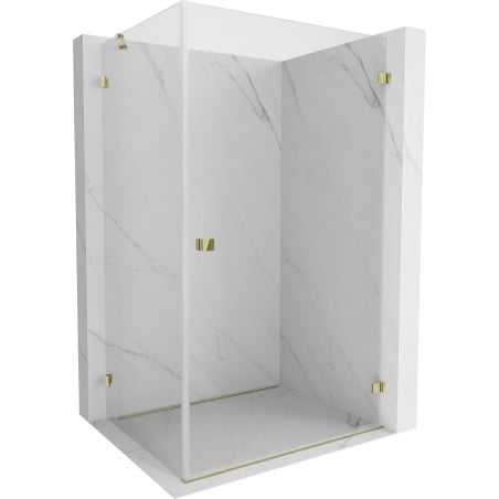 Mexen Lunar-B tuš kabina s desnim preklopom 90 x 80 cm, prozirna, zlatna - 832-090-080-50-00-P