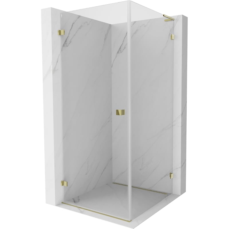 Mexen Lunar-B L Hinged Shower Enclosure Left 70 x 70 cm, Transparent, Gold - 832L-070-070-50-00-L