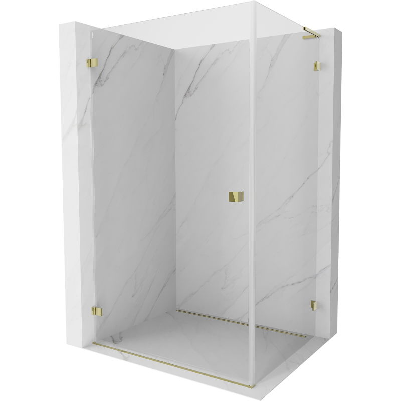 Mexen Lunar-B L Duschkabine Drehflügeltür links 80 x 70 cm, transparent, gold - 832L-080-070-50-00-L
