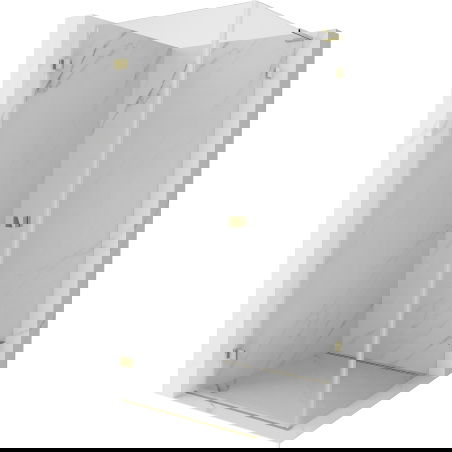 Mexen Lunar-B L kabīne dušai, verama kreisā 80 x 80 cm, caurspīdīga, zelta - 832L-080-080-50-00-L