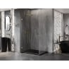 Mexeni Lunar-B L pööratav vasakpoolne dušinurk 95 x 80 cm, läbipaistev, kuldne - 832L-095-080-50-00-L