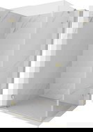 Mexen Lunar-B levo pregibna tuš kabina 75 x 70 cm, prozorna, brušeno zlato - 832-075-070-55-00-L