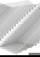 Mexen Lunar-B Duschkabine schwenkbar links 100 x 70 cm, transparent, gebürstetes Gold - 832-100-070-55-00-L