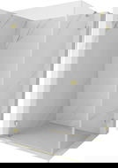 Mexen Lunar-B ανοιγόμενη αριστερή καμπίνα ντους 95 x 90 cm, διαφανής, χρυσαφί