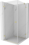 Mexen Lunar-B draaideur douchecabine links 100 x 100 cm, transparant, geborsteld goud - 832-100-100-55-00-L