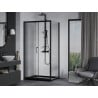 Mexen Apia cabine de douche coulissante 120 x 90 cm, transparente, noire + receveur plat, noir - 840-120-090-70-00-4070B