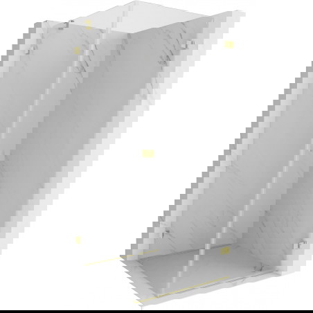 Mexen Lunar-B prhašna kabina z desnimi tečajnimi vrati 80 x 80 cm, prozorna, zlato brušena - 832-080-080-55-00-P