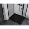 Mexen Apia cabine de douche coulissante 120 x 100 cm, transparente, noire + receveur Flat, noir - 840-120-100-70-00-4070B