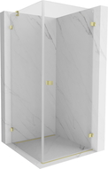 Mexen Lunar-B cabine de douche pivotante droite 90 x 90 cm, transparent, or brossé - 832-090-090-55-00-P