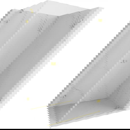 Mexen Lunar-B Duschkabine, rechts öffnend, 95 x 90 cm, transparent, gebürstetes Gold - 832-095-090-55-00-P