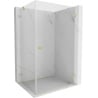 Mexen Lunar-B Duschkabine schwenkbar rechts 100 x 90 cm, transparent, gebürstetes Gold - 832-100-090-55-00-P