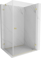 Mexen Lunar-B desna kutna tuš kabina 100 x 90 cm, prozirna, zlatna četkana - 832-100-090-55-00-P