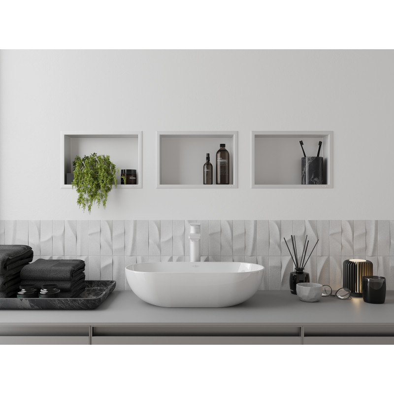 Mexen X-Wall-R nis nisplank met flens 30 x 20 cm, wit - 1920302010