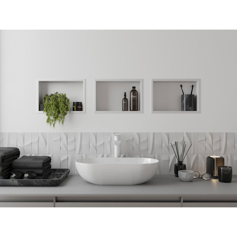 Mexen X-Wall-R nischhylla med krage 30 x 20 cm, vit - 1920302010