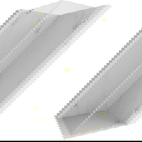 Mexen Lunar-B Duschkabine schwenkbar rechts 100 x 100 cm, transparent, gebürstetes Gold - 832-100-100-55-00-P