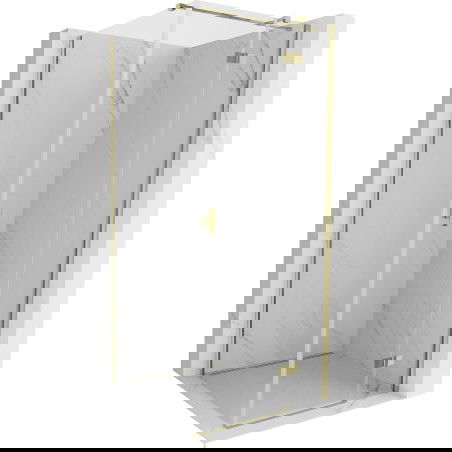 Mexen Mist H T Duschkabine mit nach rechts öffnender Tür 120 x 120 cm, transparent, gold - 8A5T-120-120-50-00-P