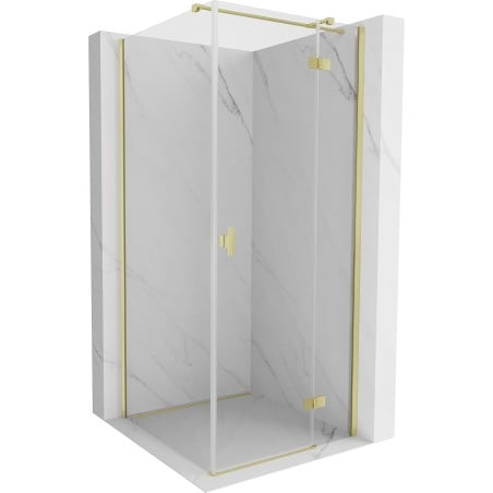 Mexen Mist H T shower enclosure, right hinged 75 x 75 cm, clear, brushed gold - 8A5T-075-075-55-00-P