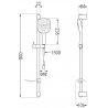 Mexen DF17 Duschset mit Schiebestange, Chrom - 785174582-02