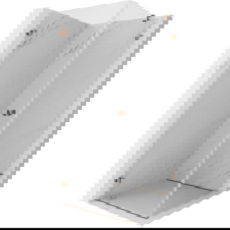 Mexen Lunar-B nolai duša kabīne kreisa 80 x 80 cm, caurspīdīga, rozā zelts - 832-080-080-60-00-L