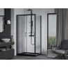 Mexen Apia drsna tuš kabina 130 x 80 cm, prozorna, črna + Flat prha, črna - 840-130-080-70-00-4070B