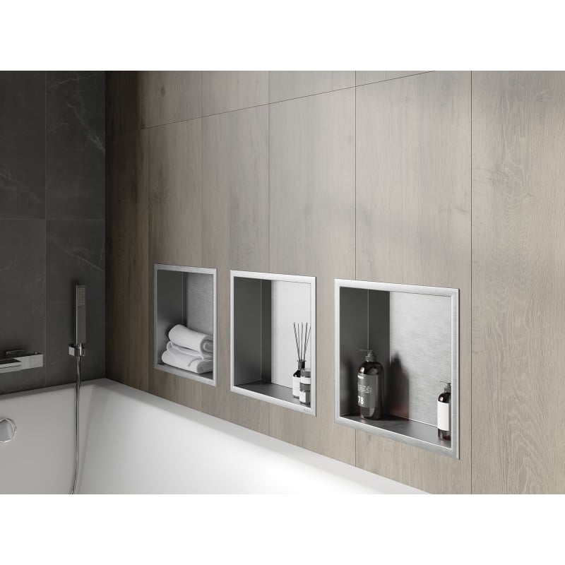 Mexen X-Wall-R półka wnękowa z kołnierzem 30 x 30 cm, inox - 1910303010