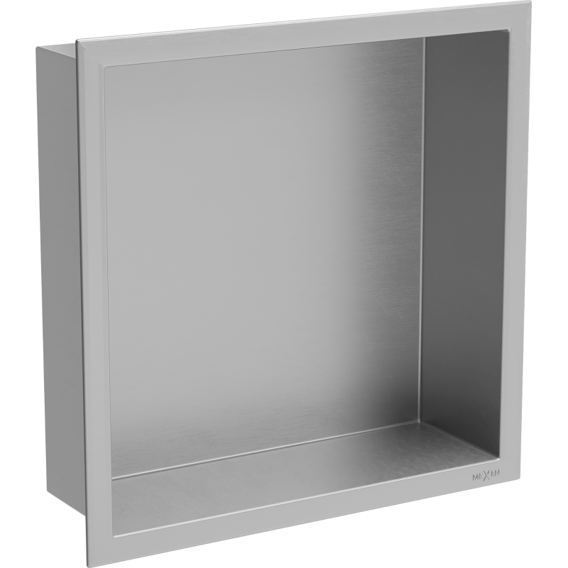 Mexen X-Wall-R inbouwnis plank met flens 30 x 30 cm, inox - 1910303010