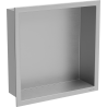 Mexen X-Wall-R inbouwnis plank met flens 30 x 30 cm, inox - 1910303010
