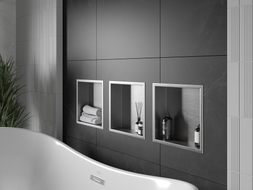 Mexen X-Wall-R recessed shelf with flange 30 x 30 cm, inox - 1910303010