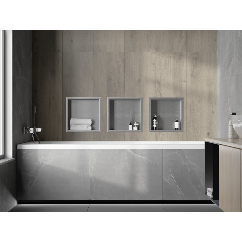 Mexen X-Wall-R nisplank met kraag 30 x 30 cm, inox - 1910303010