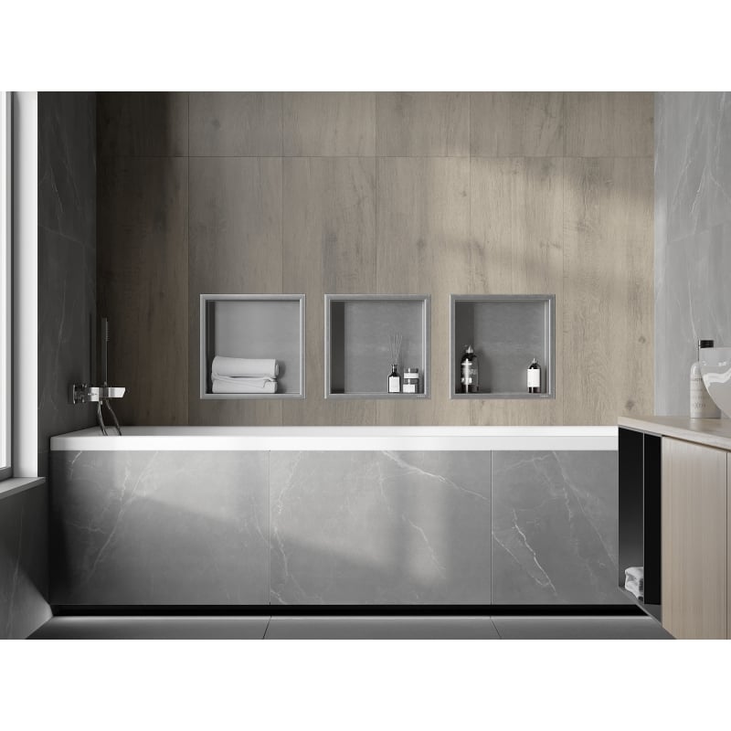 Mexen X-Wall-R udubljena polica s obrubom 30 x 30 cm, inox - 1910303010