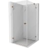 Mexen Lunar-B left pivot shower cabin 100 x 100 cm, transparent, rose gold - 832-100-100-60-00-L