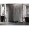 Mexen Lunar-B left pivot shower cabin 100 x 100 cm, transparent, rose gold - 832-100-100-60-00-L