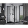 Mexen Apia drsna tuš kabina 130 x 90 cm, prozorna, črna + pladenj Flat, črn - 840-130-090-70-00-4070B