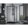Mexen Apia cabine de douche coulissante 130 x 100 cm, transparent, noir + receveur Flat, noir - 840-130-100-70-00-4070B