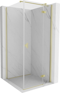 Mexen Mist-H T douchecabine opklapbaar rechts 90 x 90 cm, transparant, geborsteld goud - 8A5T-090-090-55-00-P