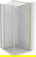 Mexen Mist H T Duschkabine Rechtsanschlag 90 x 90 cm, transparent, gebürstetes Gold - 8A5T-090-090-55-00-P
