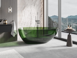 Mexen Glass Forest freistehende transparente Badewanne 170 x 85 cm, Chromverschluss - 58061708502