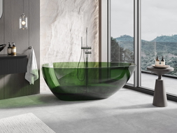Mexen Glass freistehende transparente Badewanne 170 x 85 cm, Forest, Chrom-Ablauf - 58061708502