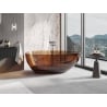 Mexen Glass Erde freistehende transparente Badewanne 170 x 85 cm, Chromabfluss - 58061708505