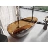 Mexen Glass Erde freistehende transparente Badewanne 170 x 85 cm, Chromabfluss - 58061708505